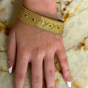 18k Real solid gold authentic Ruby’s bracelet